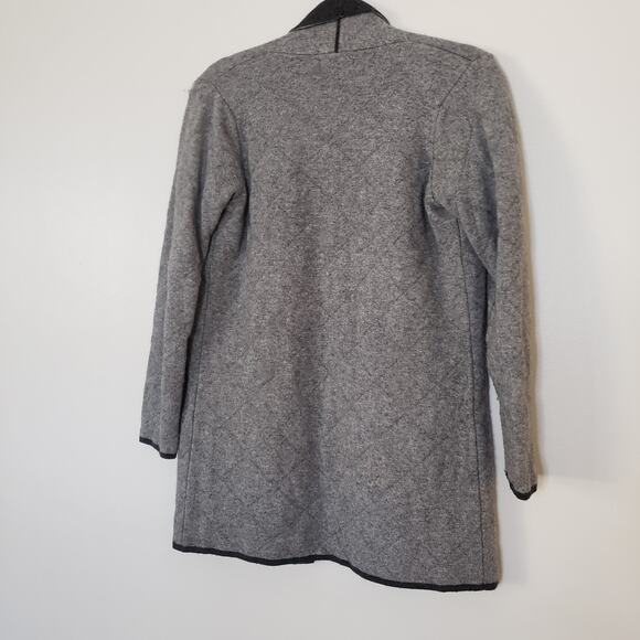 Bendetta B Wool Cashmere Open Duster Sweater Jacket Grey Charcoal Size Medium - Picture 4 of 6